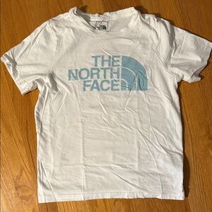 The North Face White and Blue Short Sleeve Tee
